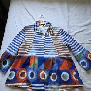 Striped Multicolor Button-Up Jacket